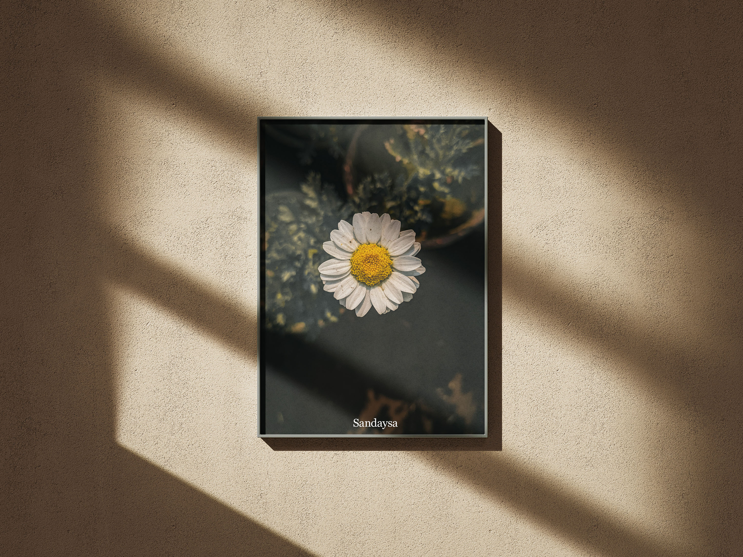 White Flower Wall Frame