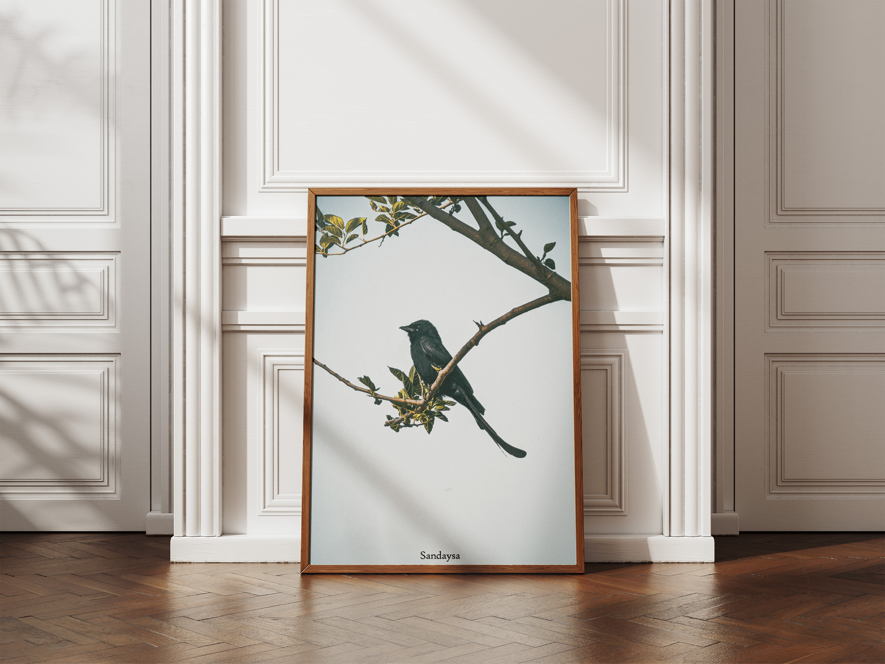 Bird on a tree branch Wall frame